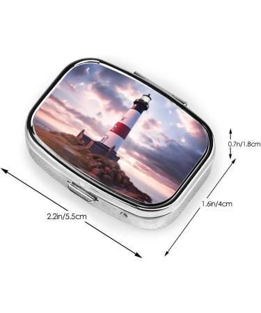 Beauty Lighthouse 2 Compartment Small Pill Case | Cute Travel Pill Organizer & Purse Pill Box | Ideal Gift for On-the-Go - Buy Online on GoSupps.com