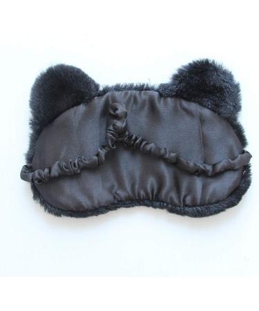 Zeiwohndc Plush White Dog Sleep Mask - Cute Cartoon Animal Design | Satin Lined Blindfold for Home & Travel - Buy Online on GoSupps.com