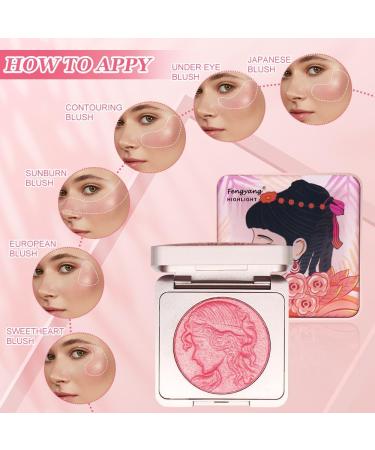 Fengyang Matte Powder Blush Palette Blush Palette Matte Blush Smooth Highlighted Powder Blush Palette for Cheeks Natural Makeup - Buy Online on GoSupps.com