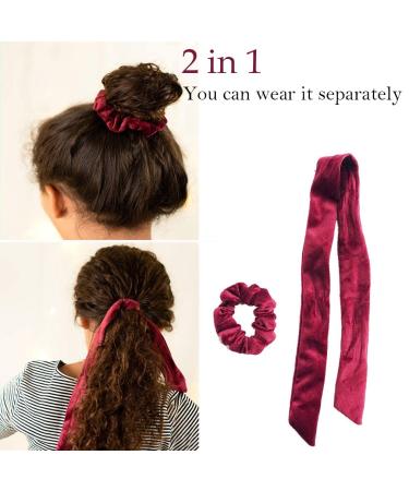 6Pcs Velvet Bowknot Hair Scrunchies Set for Women and Girls - Buy Online on GoSupps.com