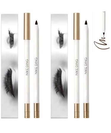 Non-Smudging Waterproof Long-lasting Eyeliner Pencil Quick Drying Long Lasting Waterproof and Sweat Proof Eyeliner Extra Fine Eyeliner with Sharpener (2Pcs Brown)