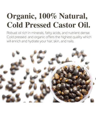 Castor Oil by Plant of Life - USDA Organic 100% Pure Cold-Pressed Hexane-Free - Strengthen Repair for Hair Eyebrow Eyelash - (2oz (60mL)) - Buy Online on GoSupps.com
