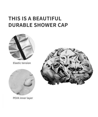 Nicokee Double Waterproof Bathing Shower Cap - Animal Design - Reusable Fashion Hat for Women - Ideal for Beauty, Bath, Spa, and Travel - 10.6 x 10.6 Inch - Buy Online on GoSupps.com