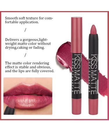 3 Colors Moisture Smooth Longwear Lipstick Set - Matte Finish Lip Crayon Pack for Makeup Collection - Waterproof Velvet Lip Gloss Stain - Nourishing Formula (01# 04# 07#) - Buy Online on GoSupps.com
