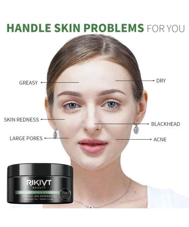 Rikivt Mud Mask - Glacial Clay & Charcoal Face Mask for Blackhead Removal - 4.8 oz - Buy Online on GoSupps.com
