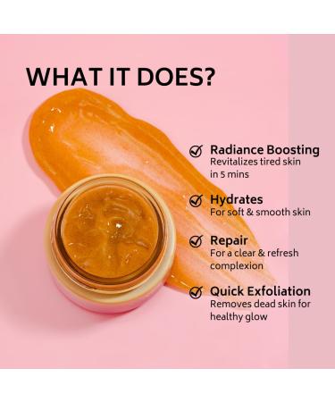 D Arganette Sunshine Glow Face Mask - Exfoliating Facial Scrub with Grapeseed Oil & Niacinamide | Hydrate Brighten & Smooth Skin | 3.4 oz Made in USA - Buy Online on GoSupps.com