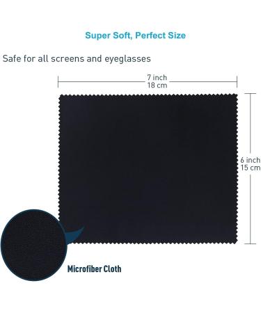 20 Pack Microfiber Cleaning Cloths for Glasses & Screens - High Quality 6x7 inches Black/Gray - Buy Online on GoSupps.com