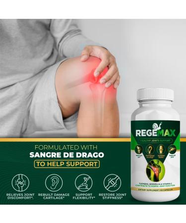 REGEMAX Joint Support Supplement - Snail Protein Boswellia Serrata & Turmeric | Alleviate Discomfort - 60 Caps - Buy Online on GoSupps.com