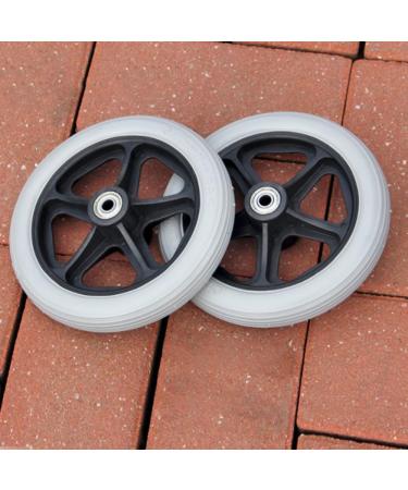 Wheelchair Wheels 6in 7in 8in Disabled Wheelchair Wheels Replacement 2pcs Grey Wheelchair Front Wheels for Replacement Wheels(8in/19cm) - Buy Online on GoSupps.com