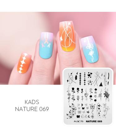 KADS Nail Stamping Plate Set - French Summer Flower Flamingo Rose Design with Stamper and Scraper - Buy Online on GoSupps.com