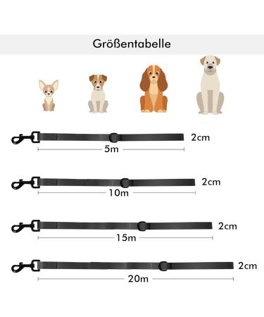 Tag Trag Dog Leash - Waterproof 10m Training Line with Handle & D-Ring for Small to Medium Dogs - Easy to Clean Ideal for International Shipping - Buy Online on GoSupps.com