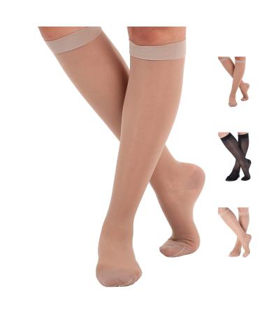 Absolute support elegant compression stockings for women class 2 20-30mmhg - compression socks for varicose veins lymphedema lymphedema lybodema pain relief - support stockings nude small s nude