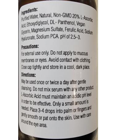 NuFountain C20 Ferulic 3-PACK HAND CRAFTED C20 L-Ascorbic Acid Serum. Made Fresh When Ordered - Buy Online on GoSupps.com