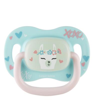 Canpol babies pacifier silicone 6-18m symmetrical EXOTIC-LAMA mint
