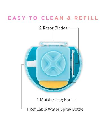 Mini Shaver for Women - 3-in-1 Portable Manual Hair Remover & Body Hair Trimmer (Blue) | International Shipping Available - Buy Online on GoSupps.com