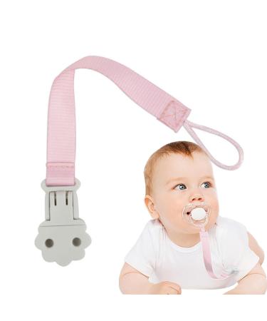 Qiyifang pacifier holder modern and stylish pacifier holder-sewn fabrics paci clips for boys and girls soft washable neutral color birthday present robust and durable rose