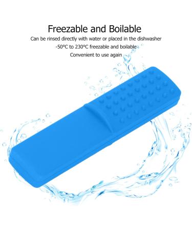 3 Pack Silicone Baby Teething Toys - Soft Cookable Sensory Tools for Toddlers with Autism - Blue - Buy Online on GoSupps.com