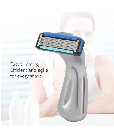 Premium Waterproof Manual Razor for Men - Portable Precise 6-Blade Shaver with Removable Quick Cutter (Matt Silver) - Buy Online on GoSupps.com