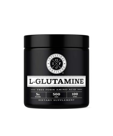 Intestinal Fortitude L Glutamine Powder - Allergen Free - For Leaky Gut IBD IBS Gut Health - Free Form Amino Acid - 500 Grams - 5 Grams Per Serving - 100 Servings