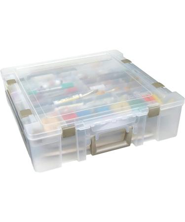 ArtBin 6981AB Super Satchel Deluxe Divided Base Large Portable Art & Craft Organizer with Drawers 1 Plastic Storage Case Clear - Buy Online on GoSupps.com