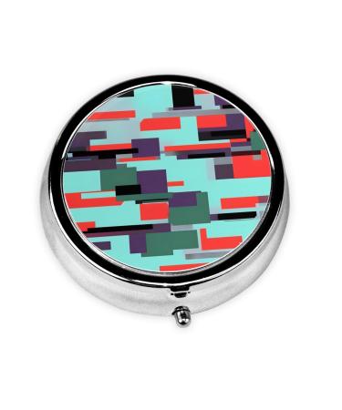Striped Combinationround Pill Box 3 Compartment Round Pill Box Organizer # Portable Travel Pill Box for Traveling.