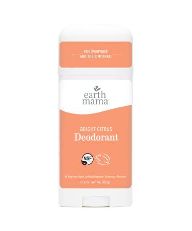 Bright Citrus Deodorant by Earth Mama | Natural and Safe for Sensitive Skin, Pregnancy and Breastfeeding, Contains Organic Calendula 3-Ounce Bright Citrus 3 Ounce (Pack of 1)