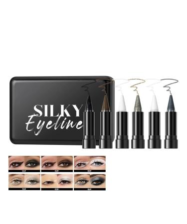 Lot de 6 crayons de maquillage pour les yeux noir gris marron imperm able s chage rapide tr s pigment s pour contouring surlignage facile appliquer et m langer id al pour les looks de