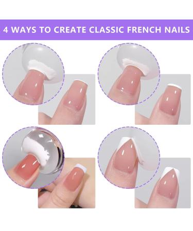 French Tip Nail Stamp Set - Dual Head Silicone Stamper 3 Detail Brushes & Scraper for Stunning Nail Art - Perfect for Home & Salon - Buy Online on GoSupps.com