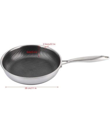 Qzwgz Cookg 51 31 8 Household 304 Stainless Steel Cooking Frying Pan Non-Stick Pot Kitchen Utensils 28cm - Buy Online on GoSupps.com