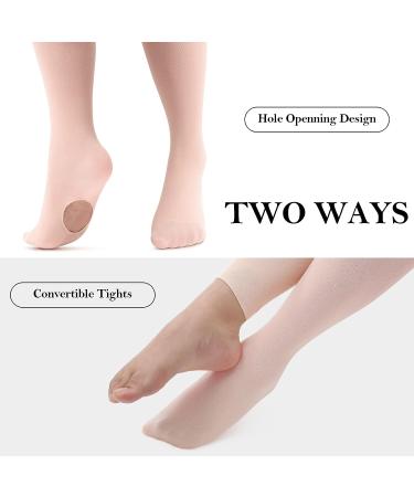 8 Pairs Toddler Girls Ballet Tights | Convertible Footless Dance Tights 4-6 Years | Black, White, Pink, Tan - Buy Online on GoSupps.com
