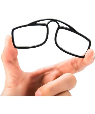 Kokobin Mini Reading Glasses with Nose Clip - Slide-Resistant Compact Visual Aid for Men & Women - Black 2.5 Diopters - Buy Online on GoSupps.com