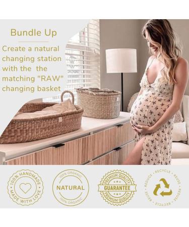 Organic Seagrass Diaper Caddy Organizer with Removable Divider - Gender-Neutral Luxury Basket for Baby Essentials - Buy Online on GoSupps.com