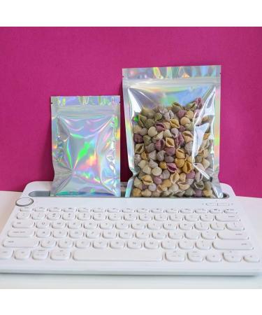 Holographic Resealable Bags - 100 Pack 4x6 Smell Proof Foil Ziplock Pouches for Food Storage & Party Favors - Buy Online on GoSupps.com
