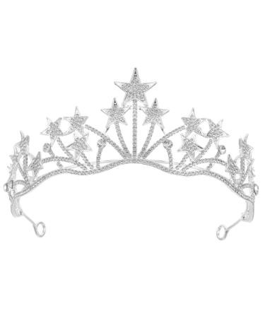 Frcolor Crystal Rhinestone Tiara Crown Star Bridal Wedding Princess Pageant Queen Crown Headband - Buy Online on GoSupps.com