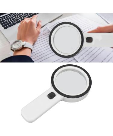 Portable 30X Double Glass Lens Handheld Large Banknote Inspection 12 LED Illuminated Lighted Magnifier for Reading Antique Full of Stars