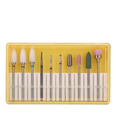 Set of 10 Nail Drills Nail Polish Machine Nail Care Tool Accessories (Grinding head set BH-01)