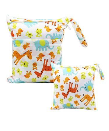 Egurs diaper bag for on the go Wetbag 1 piece large + 1 piece medium Giraffe