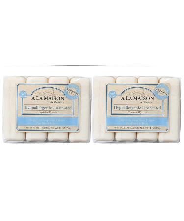 A La Maison Hypoallergenic Unscented Bar Soap - 4 Bars (14 oz) - Gentle & Skin-Friendly - Buy Online on GoSupps.com