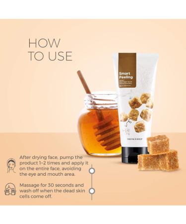 THE FACE SHOP Smart Peeling Honey Black Sugar Scrub - Exfoliate Dead Skin & Blackheads Nourishing K-Beauty for Normal to Oily Skin 4.06 fl. Oz - Buy Online on GoSupps.com