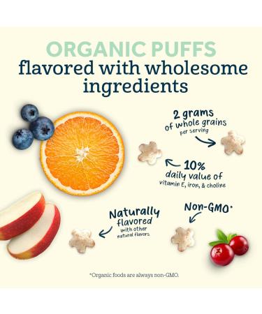 Gerber Organic Puffs Variety Pack 1.48 oz (Pack of 8) - Cranberry Orange & Fig Berry Baby Snacks - Buy Online on GoSupps.com