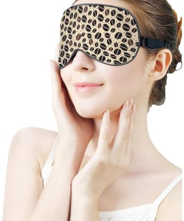 Coffee Bean Funny Sleep Eye Mask | Soft Blindfold for Men and Women | Adjustable Strap Night Eyeshade - Buy Online on GoSupps.com