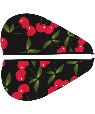 Cherry Microfiber Hair Towel - Soft Super Absorbent Quick Dry Hair Wrap for Women | Coral Velvet Cap for Long Curly & Thick Hair - Buy Online on GoSupps.com