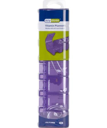 EZY DOSE Soft Touch 7-Day Pill Organizer - XL Compartments Colored Lids Weekly Medicine & Vitamin Planner (Pack of 2) - Assorted Colors - Buy Online on GoSupps.com