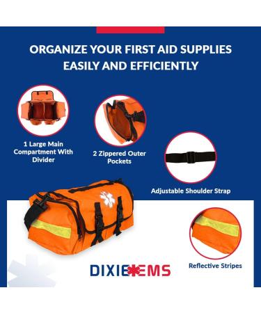 Dixie EMS First Responder On Call Trauma Bag with Reflectors - Orange - Buy Online on GoSupps.com