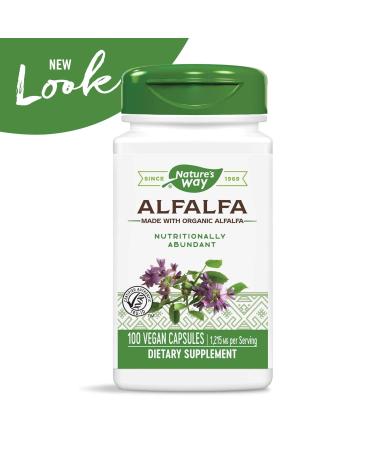 Organic Alfalfa Young Harvest 405mg | Nature's Way Vegan Capsules - 100 Count - Buy Online on GoSupps.com