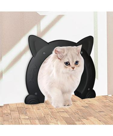 Cat Door Indoor Cat Door Pet Doors for Cats No-Flap Cat Door with Screws Fits Both Solid and Hollow Indoors Door (Black L) - Buy Online on GoSupps.com