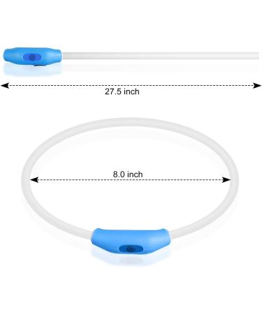 NOVKIN 2-Pack LED Dog Collar Set - Rechargeable Light Up Safety Necklace for Small, Medium, Large Dogs - Blue&Green - Buy Online on GoSupps.com