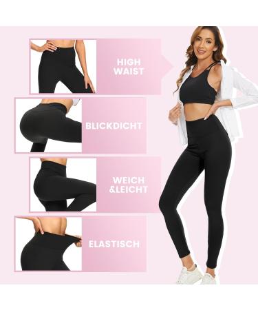 High Waist Black Sports Leggings for Women | Opaque Yoga & Gym Pants - Ddobb 34-40 #02-black - Buy Online on GoSupps.com