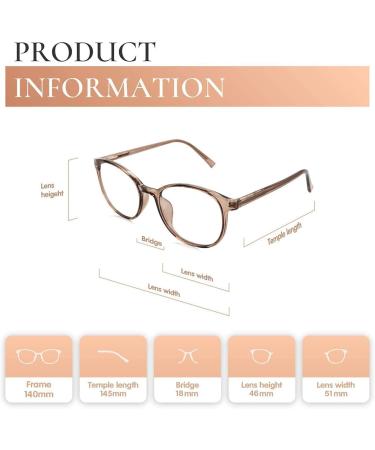 FONHCOO Blue Light Blocking Glasses Women Men Computer Eyeglasses TR90 Fashion Round Transparent Anti Blue Light Glasses with Anti Eyestrain & UV Glare for Gaming & Reading Coffee - Buy Online on GoSupps.com
