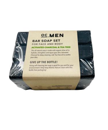 Soap Bar 3 Pack - Natural and Organic Bar Soap for Men Olive Oil Soap Triple Mill Soap Made in the USA (Charcoal and Tea Tree)